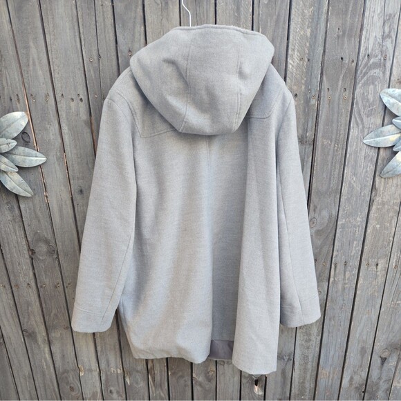 ASOS Skirted Duffle Coat Swing Jacket Hooded Toggle Women's Plus Size 22 Gray - Picture 7 of 7